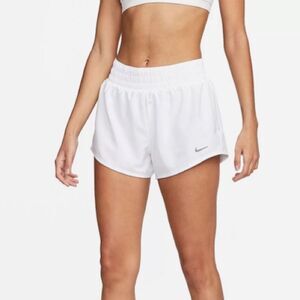 Nike Women's One Dri-FIT Mid-Rise Running Athletic Tennis White Shorts 3in Med